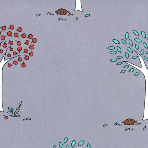 SALE Little Apples  Fabric by Aneela Hoey for Moda Fabrics, Little Apples Trees in Gray-1 Yard or by the yard