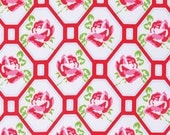 SALE Sugar Hill Fabric by Tanya Whelan for Free Spirit, Rose Trellis in Red-1 Yard or by the yard