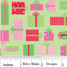 Candy Christmas Fabric by Doodlebug Designs for Riley Blake- Green Fat Quarter Bundle, 6 total