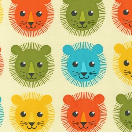 Roar fabric by Print and Pattern for Robert Kaufman, Roar Mane Lion in Bermuda-Fat Quarter