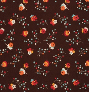 Flea Market Fancy Legacy Collection by Denyse Schmidt for Free Spirit, Posie in Brown-Fat Quarter