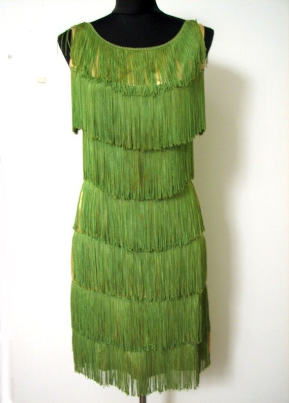 vintage 1960s 1920s flapper style lime green by itemvintage vintage 1960s 1920s flapper style lime green by itemvintage