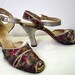 Vintage 1940's Peep Toe Ankle Strap Heels 6AA