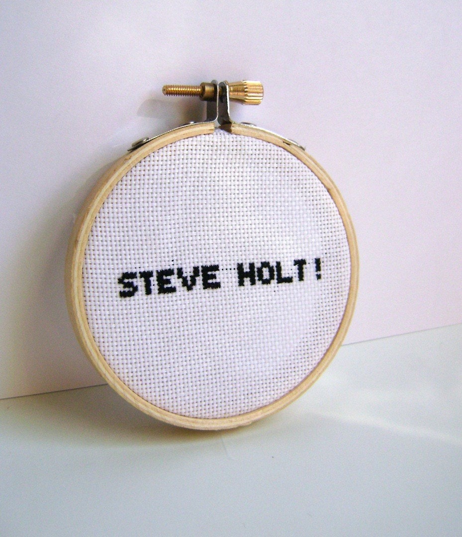 Arrested Development, Steve Holt. Embroidery Hoop Art, Cross stitch. embroidered quote, 3 inch hoop - READY TO SHIP