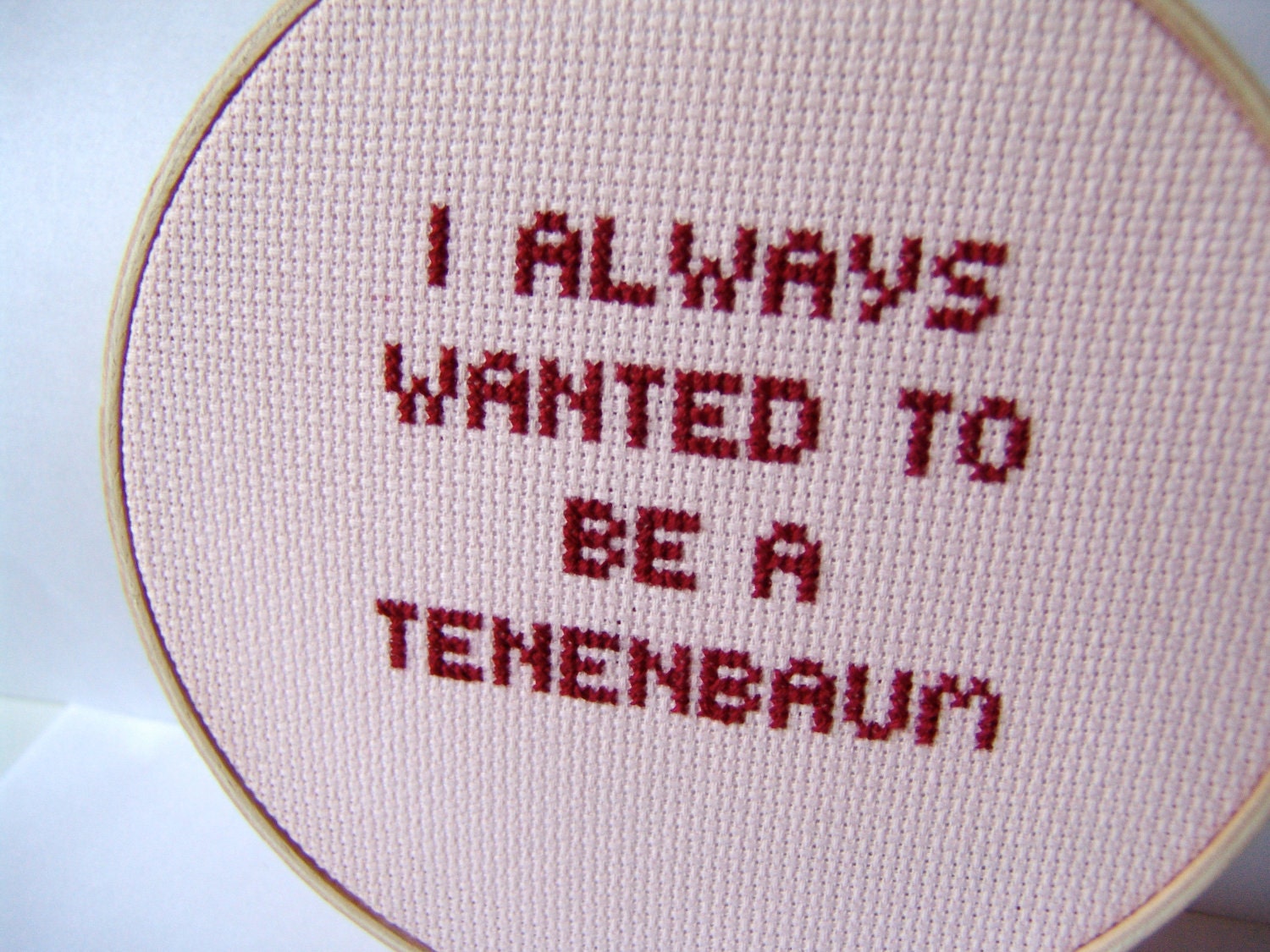 The Royal Tenenbaums.Embroidery Hoop Art.  Embroidered Movie Quote