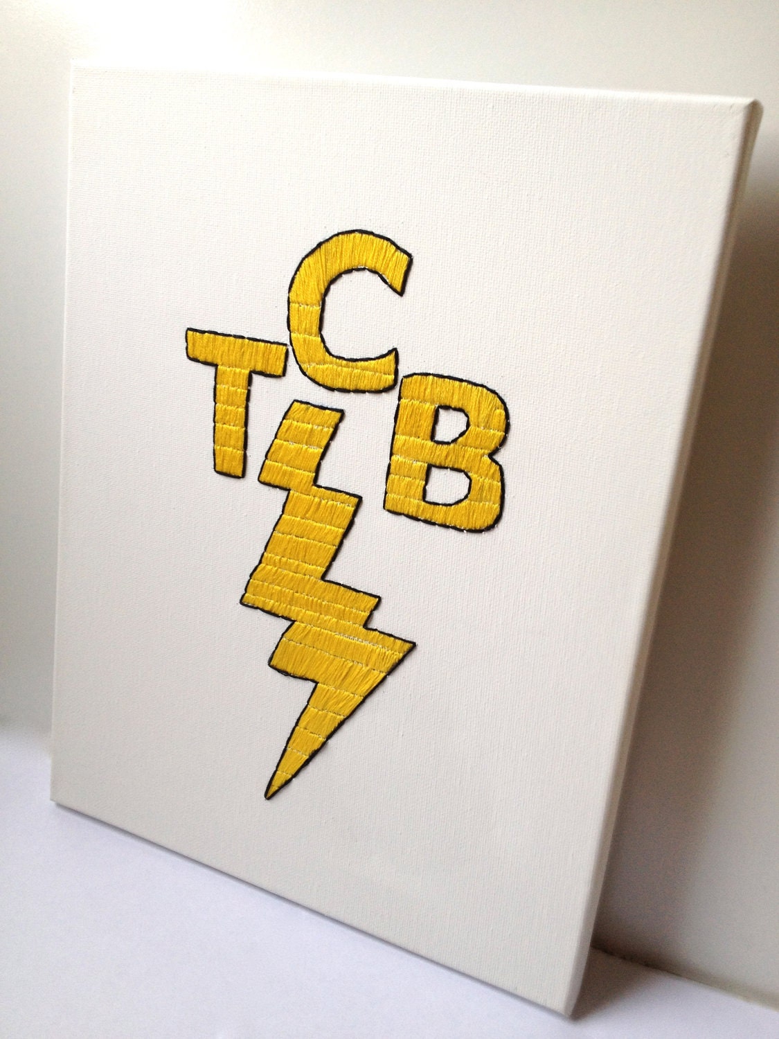 TCB (taking care of business) ELVIS Embroidered Canvas Art.  11 X 14 Canvas Art