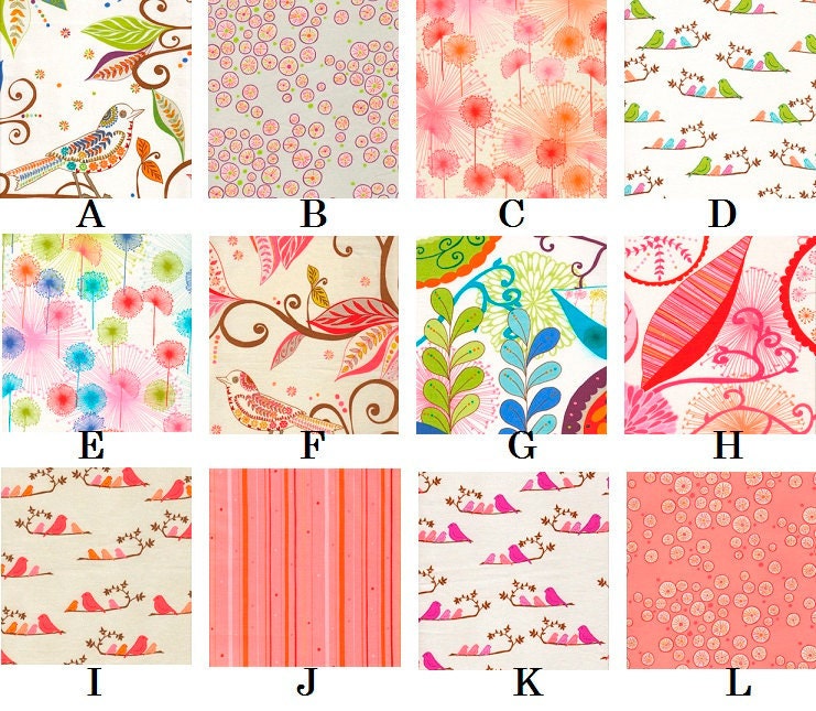 Custom Mandarin/Cherry & Gypsy  Palette WRENLY fabrics Complete Boutique 4-Piece Crib Bedding Set made with Valori Wells