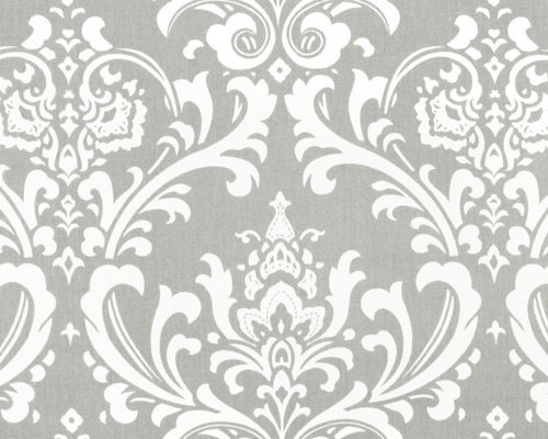 Custom for tesecor Grey Damask with Lavender Accent Complete Boutique Crib Nursery Bedding Set DEPOSIT