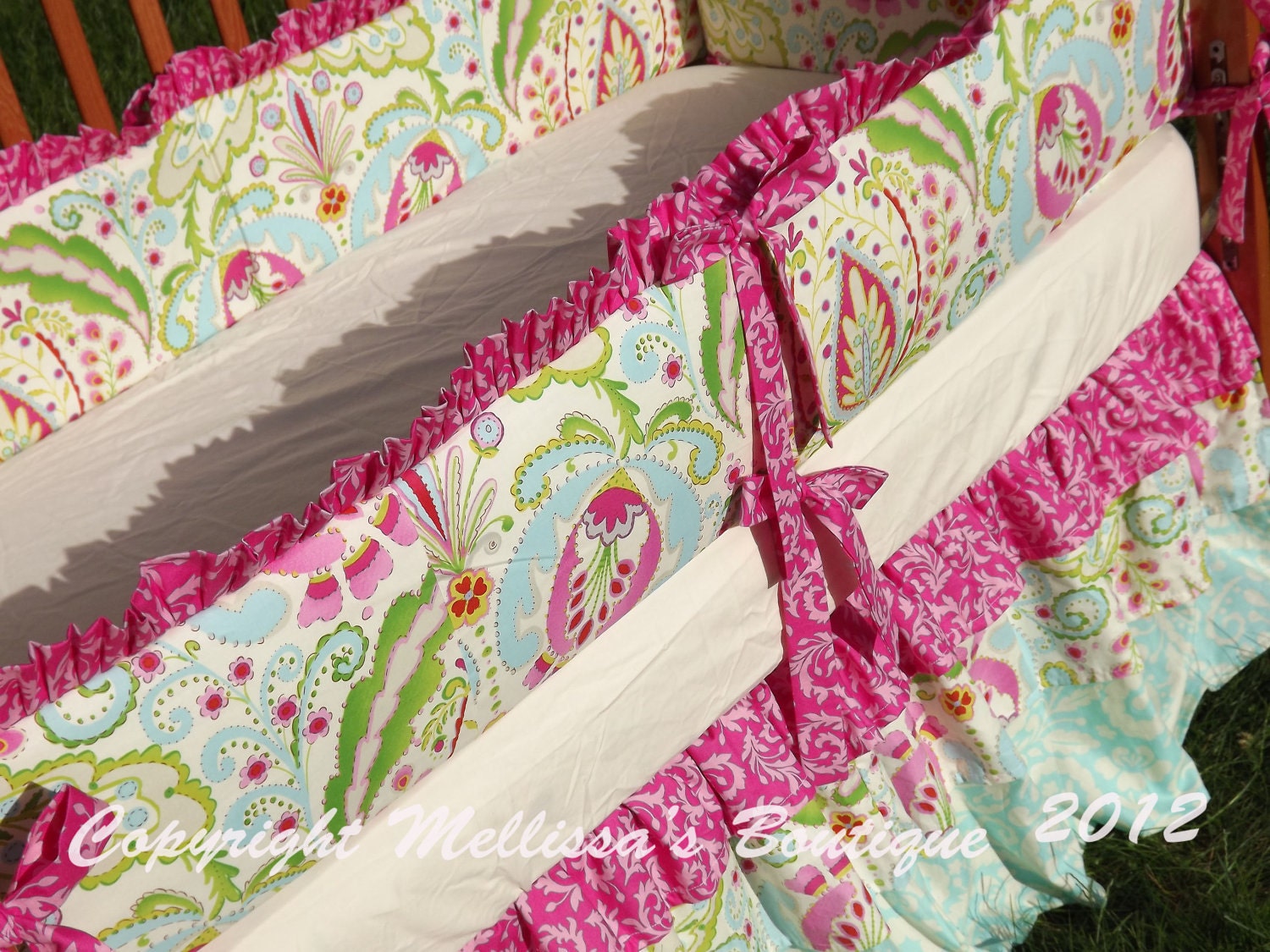 Custom Posh Ruffled with Triple/Three Tiered Crib Skirt Luxury Crib Bedding Set CHOOSE & CUSTOMIZE