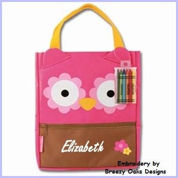 Personalized Stephen Joseph Owl Art Totes