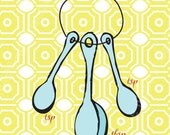 Kitchen Art Print - Measuring Spoon Teaspoon Tablespoon 8x10