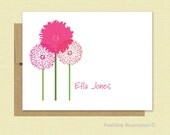 Personalized Stationery - Personalized Stationary - Flower Blooms - Set of 8 Cards
