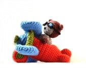 Crochet Amigurumi Pattern - Plane & Cat