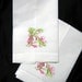 Monogrammed White Linen Hand Tea Guest Towels Filagree Initial