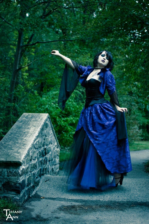 Midnight Dream Gothic Vampire prom skirt ball gown bride wedding halloween costume victorian-- Small-- Ready to ship
