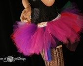 Adult tutu Trash skirt extra poofy streamer Desaster roller derby costume halloween -- Medium -- READY TO SHIP -- Sisters of the Moon
