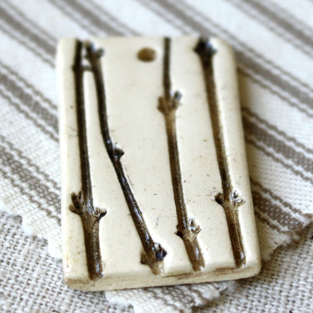 Ceramic pendant- winter birch