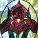 Stained Glass Purple Iris Suncatcher Oval Panel