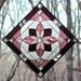 Stained Glass Purple Beveled Star Burst Hanging Window Panel