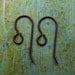 Small Brass French Hook Earwires - Hand Antiqued - 12 PAIRS