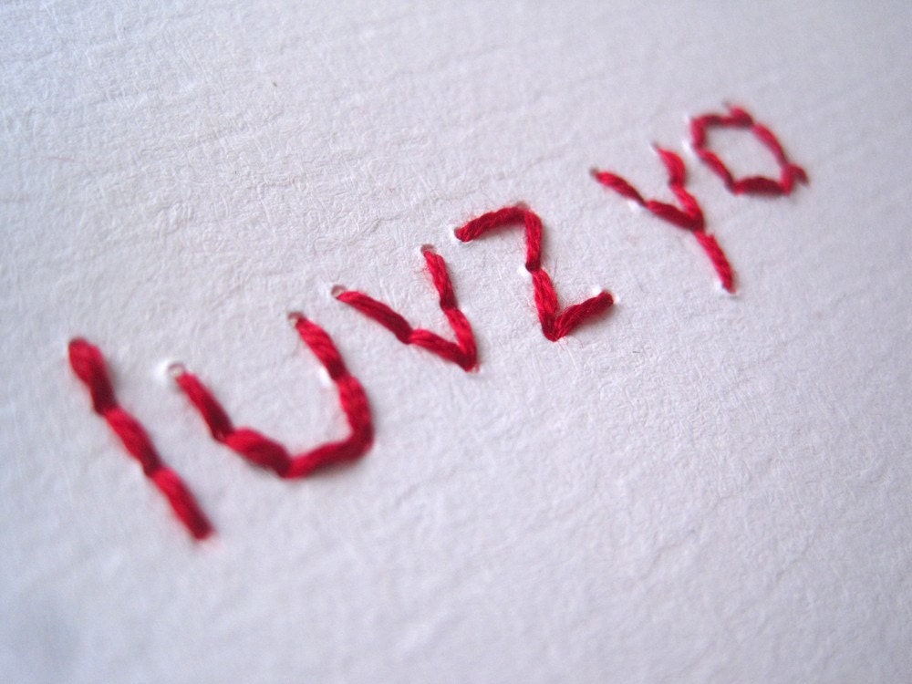 STICHIES Luvz Ya Embroidery Card FREE SHIPPING