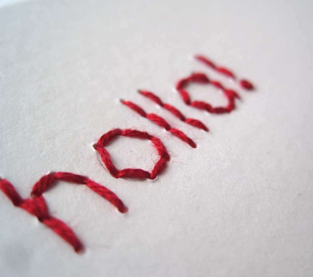 STICHIES Holla Embroidery Card