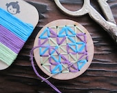DIY Kids Craft Kit - Hand Embroidery Wood Brooch Pin