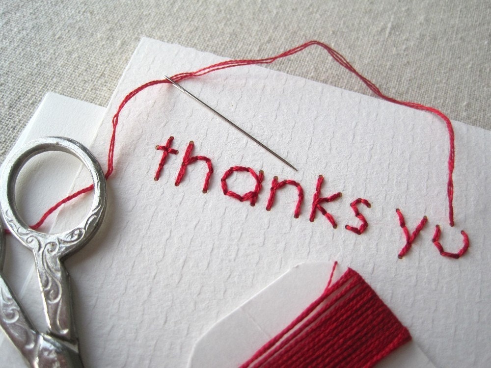 DIY Embroidery Card Kit - 5 Smile Inducing Cards FREE SHIPPING