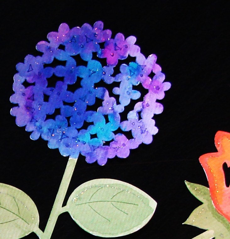Hand watercolor painted embellishment pieces - Garden flowers