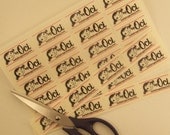 Custom Designed Sew-On Fabric Craft Labels - NOW - Three Uncut Sheets at a Discount - 120 Labels