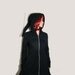 SALE -black PIXIE hood fleece JACKET halloween hoodie elven goblin dress scroll flowers