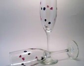 Hearts and Flowers Toasting Flutes