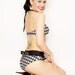 SALE Donna Black and White Houndstooth with Ruffle Low Rise Bikini Bottom (M AND L ONLY)