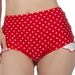 Shirley Bow Back with Ruffles Retro High Waisted Swim Bottom in Red/White (XS-XL)