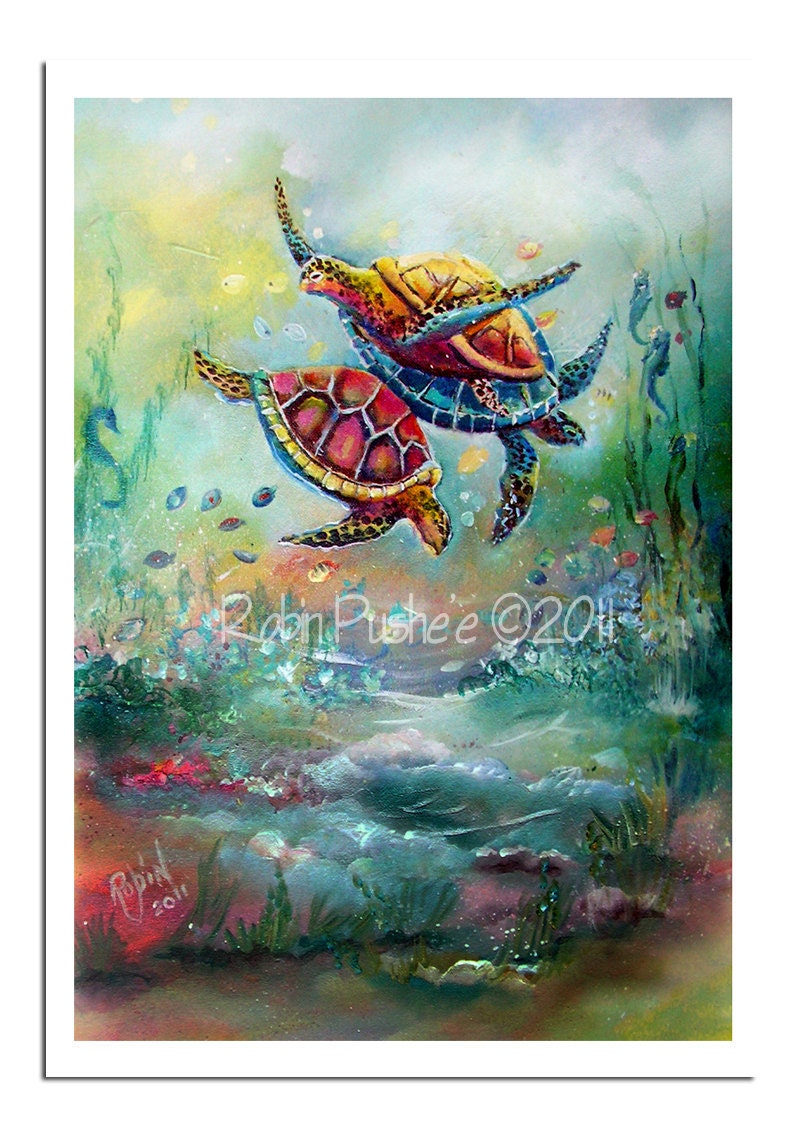 colorful sea turtle