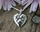 Pet Memorial Necklace, Pawprints On My Heart, for Cat and Dog Owners