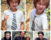 As seen on The Today Show...FATHER and SON gift set.........Short Sleeves  fine jersey tshirt with Blue Board stripes NECKTIE applique