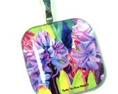 Pendant Floral Original Signed Painting Hyacinth I Cynthia Van Horne Ehrlich