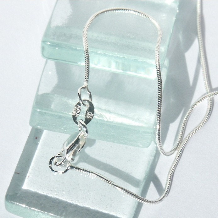 Silver Snake Style Chain Necklace 18 Inches
