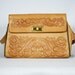 25% OFF FLASH SALE - 70's Vintage Large Butterfly and Flower Tooled Leather Purse
