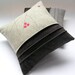Tweed Pillow with embroidered Berries- Refined Rustic cushion- Contemporary minimal design pillow