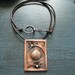 Flowering Branches Copper Pendant with Ocean Jasper on Leather Cord