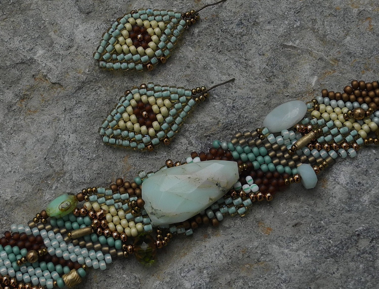 Beautiful - Free Form Peyote Stitch Opal Beaded Bracelet