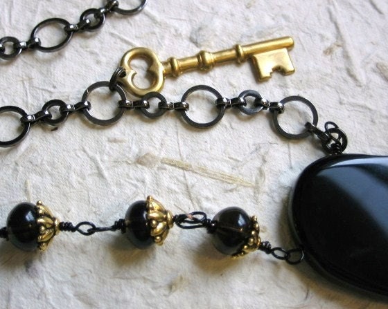 Key to My Heart - Wire Wrapped Statement Heart Necklace