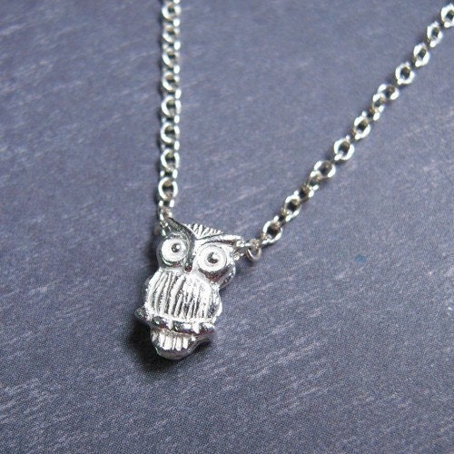 Tiny Owl Necklace - Sterling Silver