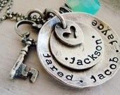 Personalized gift .. Hand stamped personalized necklace.. handstamped rustic jewelry.. Mothers Day Gift.. handstamped mommy necklace