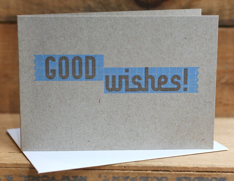 GOOD WISHES letterpress card