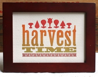 Harvest Time letterpress print