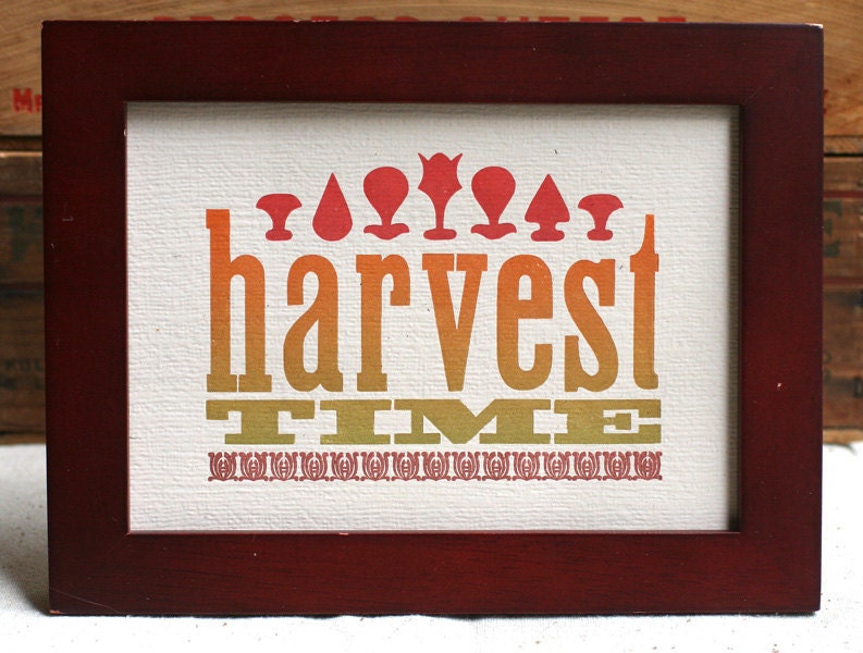 Harvest Time letterpress print