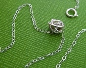 Unique Silver Necklace, Silver Knot Necklace, One of a Kind Pendant Necklace